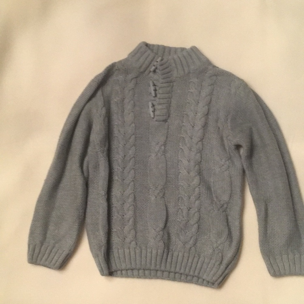 100% cotton knit gray boys sweater